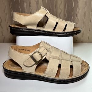 Born Fisherman Tan Leather Women’s 10 Open Toe Slingback Cushioned Comfort